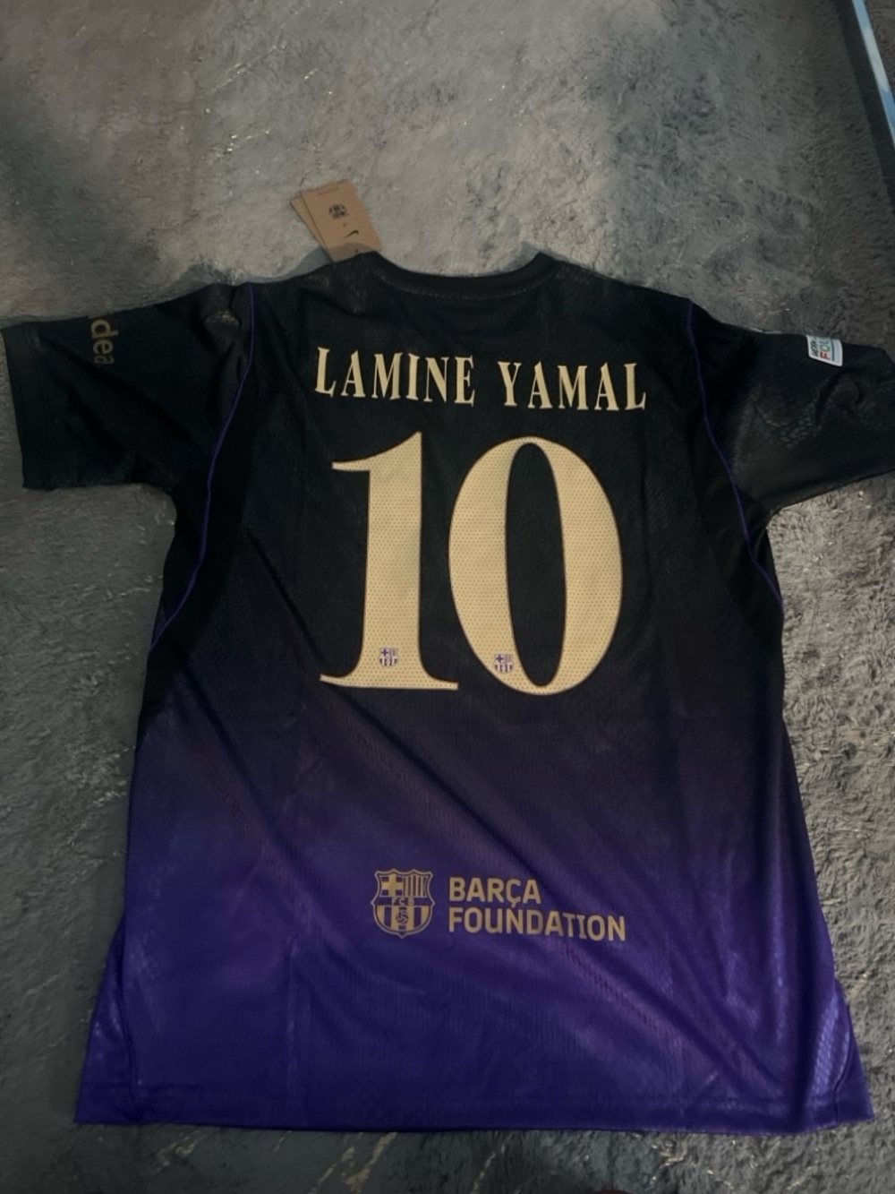 Nike Black and Purple 'Lamine Yamal' #10 Soccer Jersey